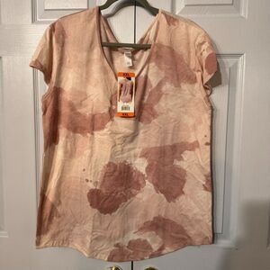 NWT Alternative XXL Peruvian Cotton Blend Tunic Top Peach Camo Soft Girl Casual